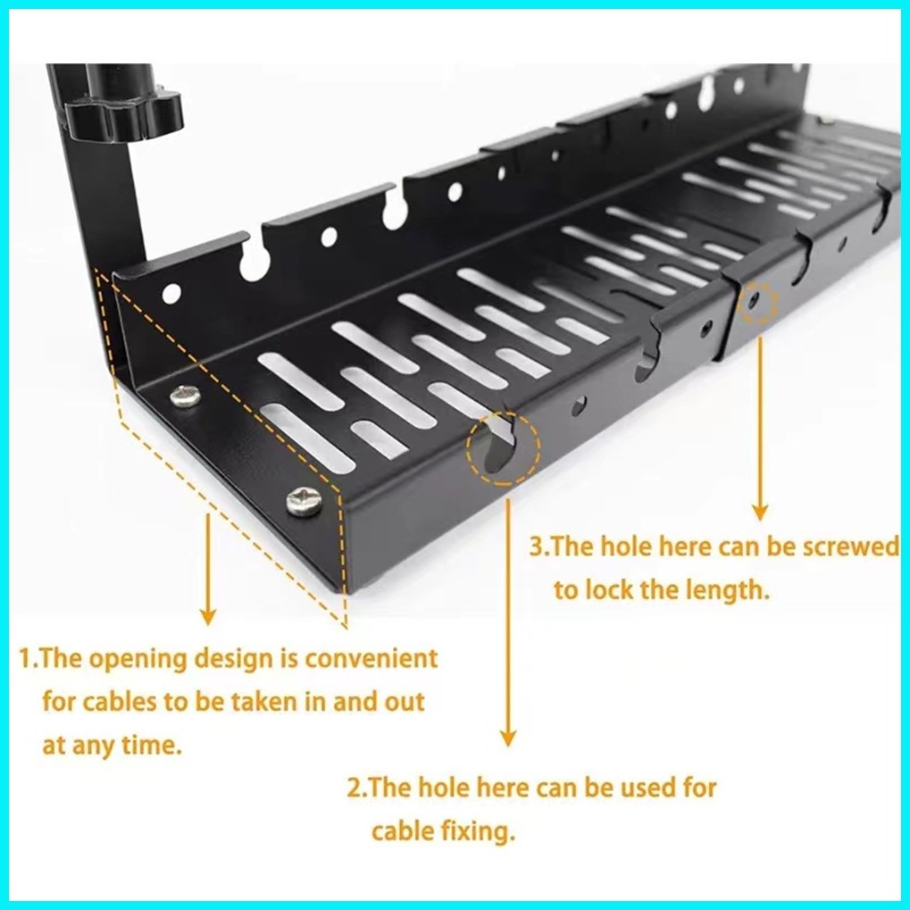 Under Table Scalable Storage Rack Cable Management Tray Desk Socket ...