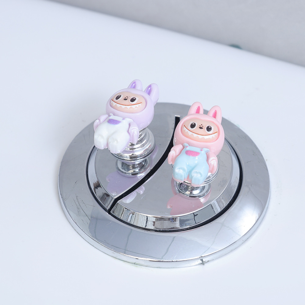 2 Pcs/ Pair Creative Cartoon Labubu Toilet Flush Button - Toilets Cover ...