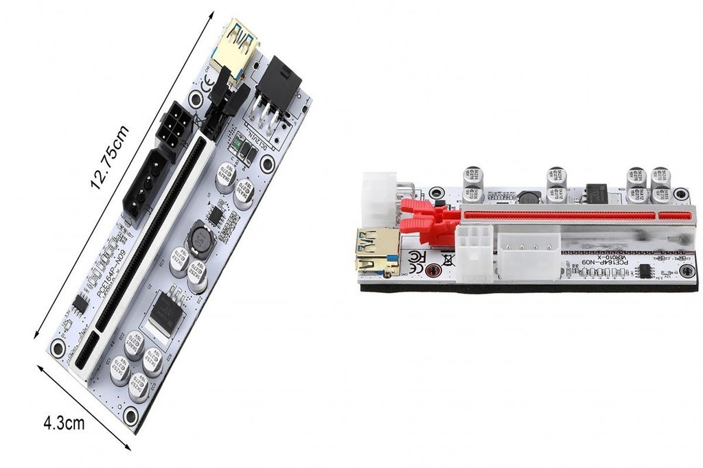 COOD Pcie Interface Card Led Indicators Pcie Riser Extender Cable for