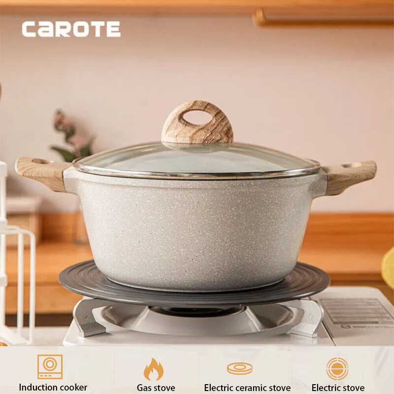 24Cm STUDIOVIX White Granite Stone Induction Non Stick Casserole With ...