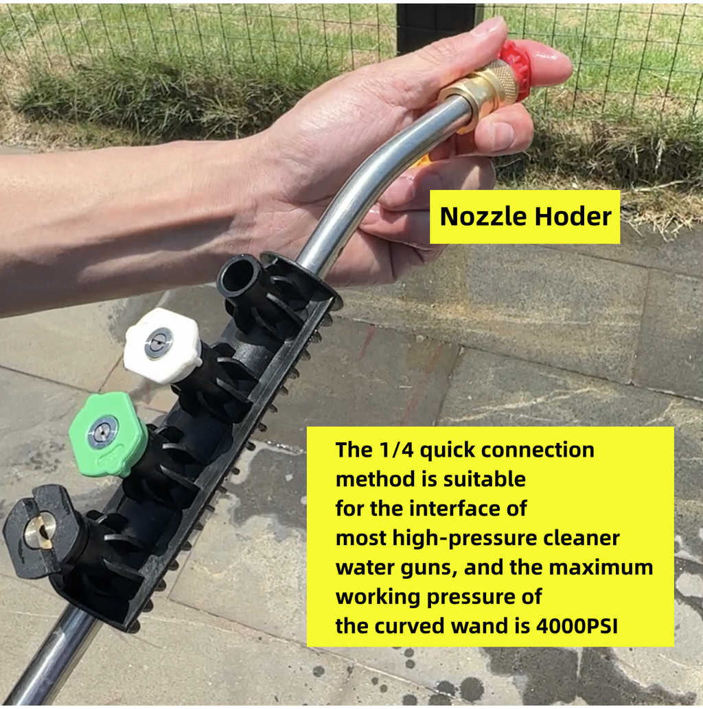 15inch Pressure Washer Wand, 30 Degree Curved Extension Wand with 5 ...