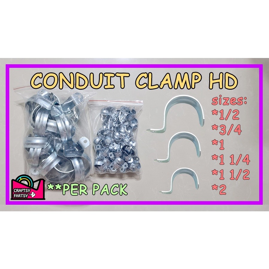 PER PACK) Conduit Clamp HD/ GI Clamp/ C Clamp Single for EMT IMC RSC GI ...