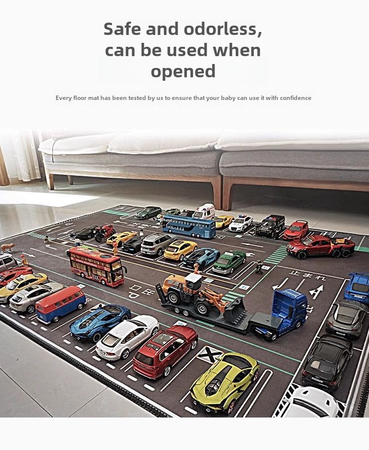 Floor Mat Simulation Parking Lot Children Crawling Game Traffic Scene ...