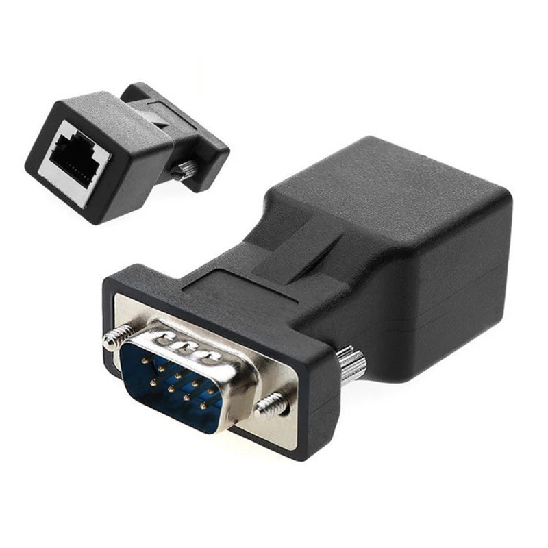 DB9 to RJ45 Extender Connector Welding Free 9 Pin Serial Port RS232