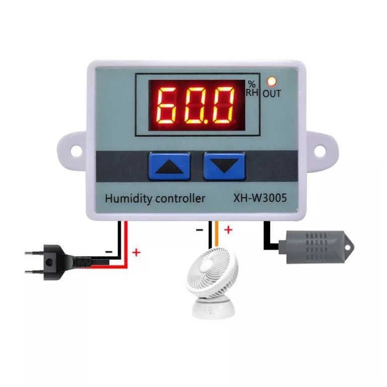 XH-W3005 LED Digital Humidity Controller Hygrometer Switch Sensor AC ...
