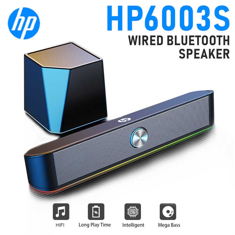 6003S HP Audio Desktop Home Laptop Bass Subwoofer Wired Speakers USB