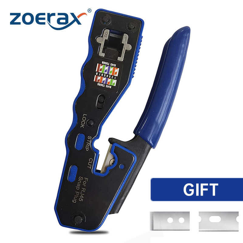 Zoerax Rj45 Crimping Tool Network Stripping Crimper Cable Pliers Clamp ...
