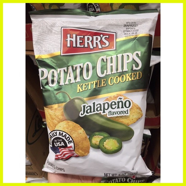 ∇ ⚾︎ Herr's Kettle Cooked Jalapeno Flavored Potato Chips 142g | Shopee ...