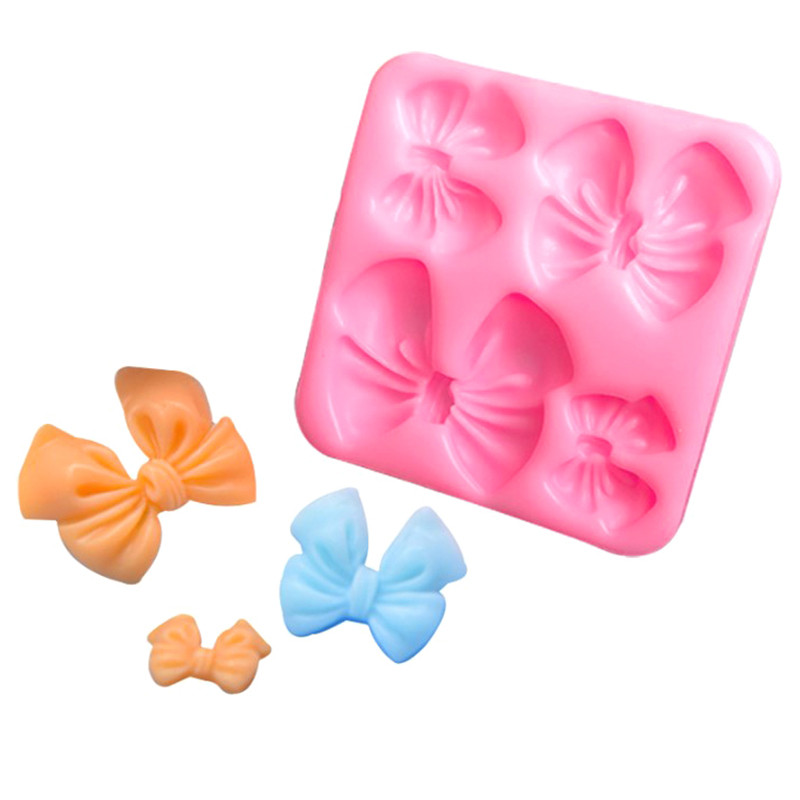 1pcs Cute Candy Knot Bow Molds Soft Silicone Fondant Resin Art Mould