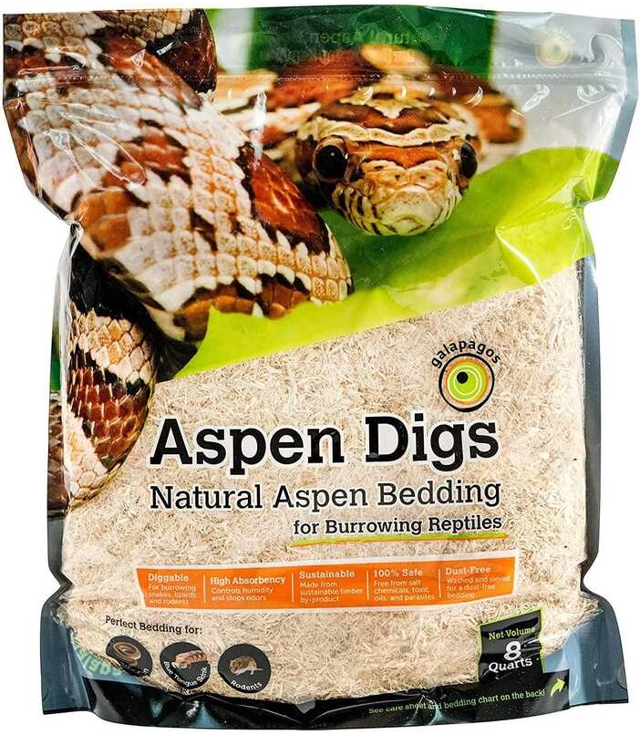 Galápagos (05064) Aspen Digs Shavings Bedding, 8-Quart, Natural ...