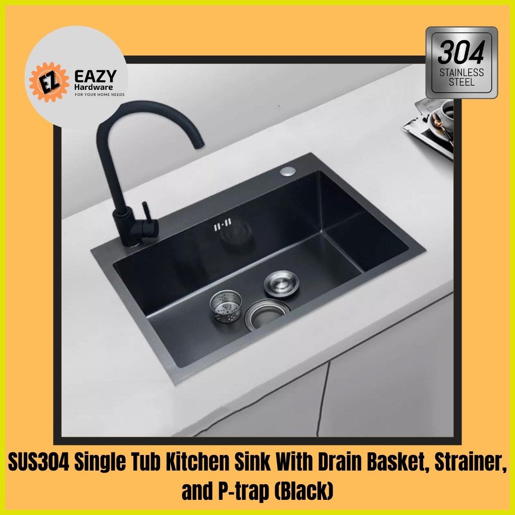 ۞ Stainless SUS304 Single Tub Kitchen Sink With Free Drain Basket