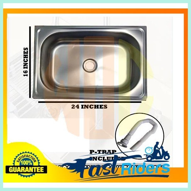 LOW PRICE--Kitchen Sink Stainless Steel 16x24 with Strainer and ...