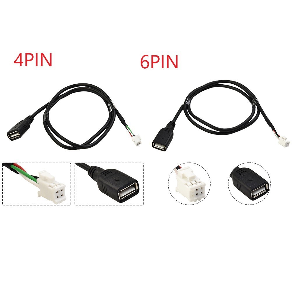 [KMR] 4Pin & 6Pin Connector USB Extension Cable Adapter for An Car ...