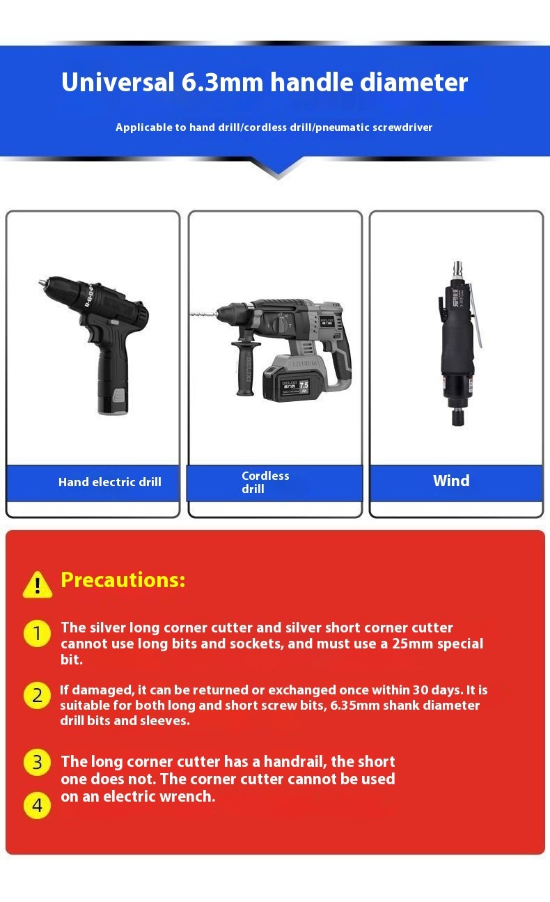Batch Corner 105 Degree Dead Angle Screwdriver Batch Head Extended
