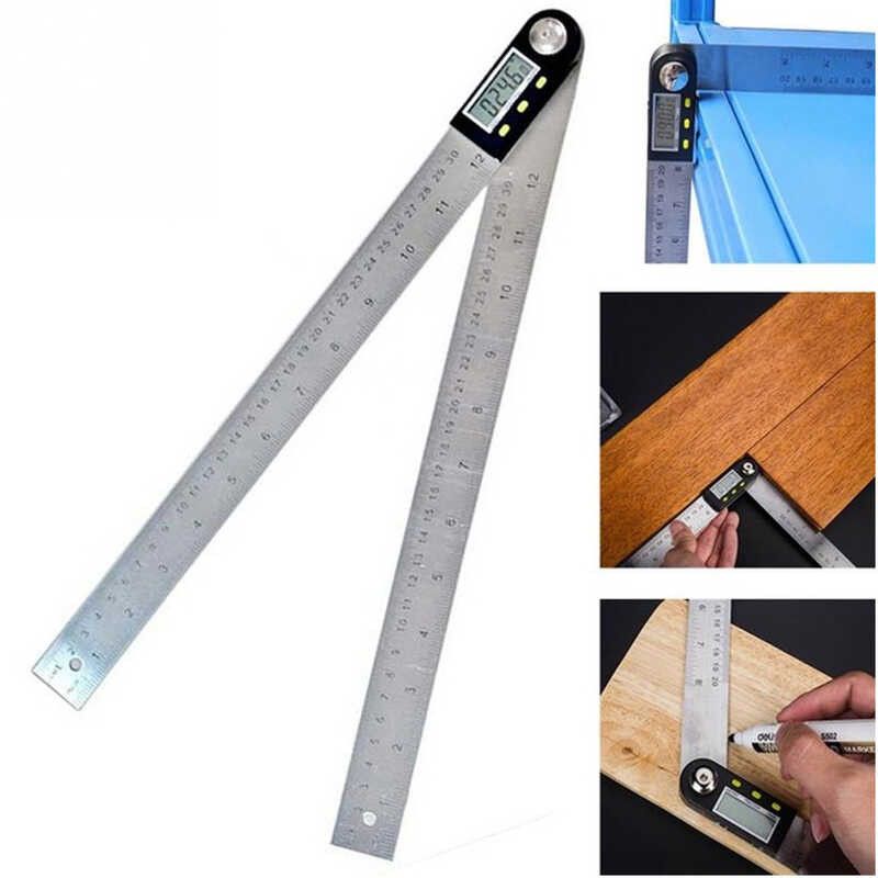 12 Pulgada 300Mm Stainless Steel Digital Protractor Ruler Electron ...