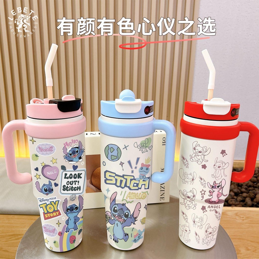 Stitch 1000ml Vacuum Bottle Students Cold-tolerance Handle 316 ...