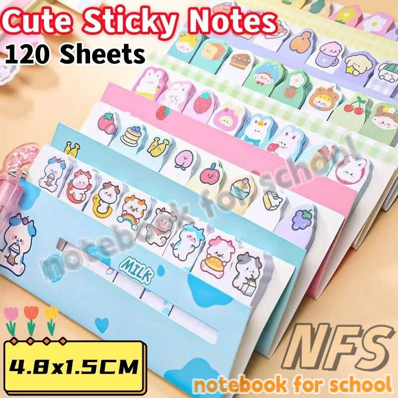 NFS 120 Sheets Cute Sticky Notes Animal Index Post It Note Cartoon Memo ...