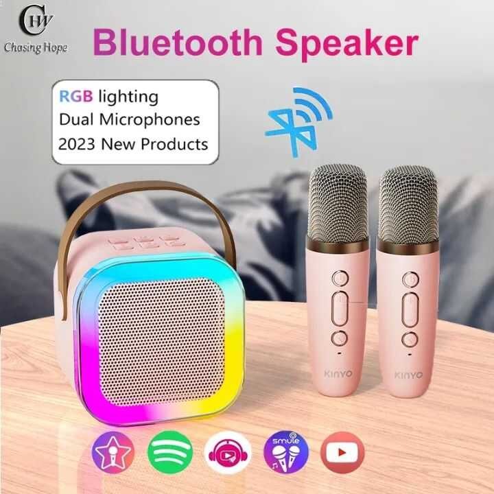 K12 Mini 2MIC Wireless Bluetooth dual microphone Karaoke speaker with ...