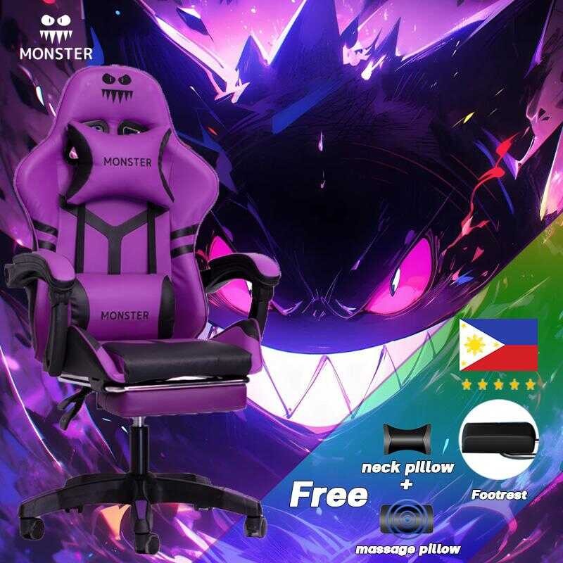Monster | Gaming Chair With Foot Rest Upgrade Technology Leather ...