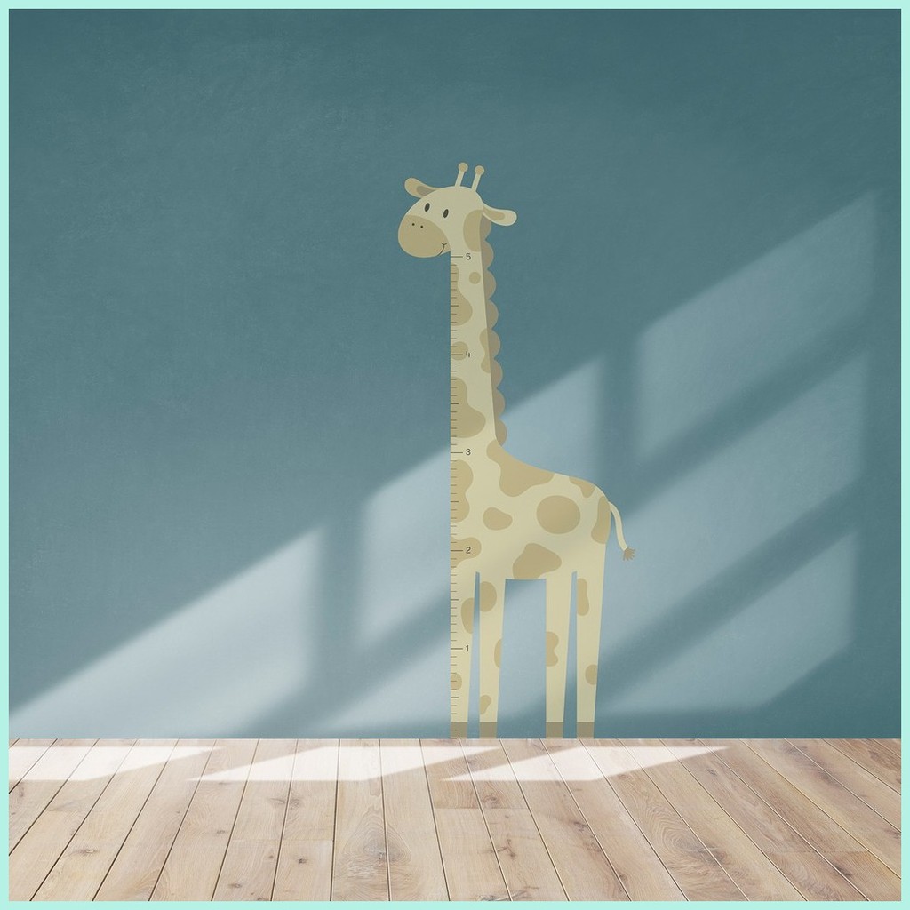 Whim Manila Giraffe Height Chart 5ft Educational Wall Sticker Decal For ...