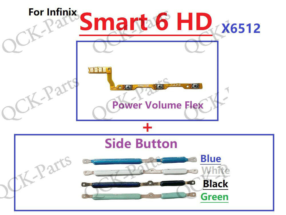 For Infinix Smart 6 HD X6512 Switch Key Power On Off and Volume up down ...