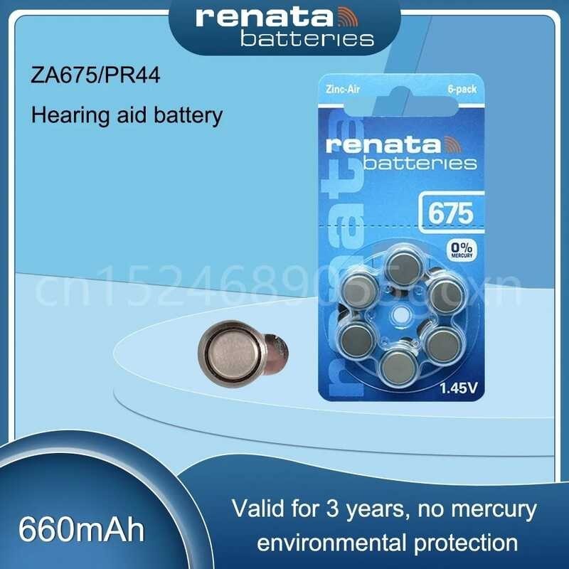 Renata Zinc Air Aid 675 A675 Pr44 P675 Cell Button Battery 1.45V Para ...