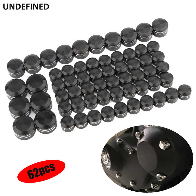 62-Piece Aluminum Bolt Cover Kit For Harley Touring & Softail 2017-2024 - Engine Bolt Head Topper Caps