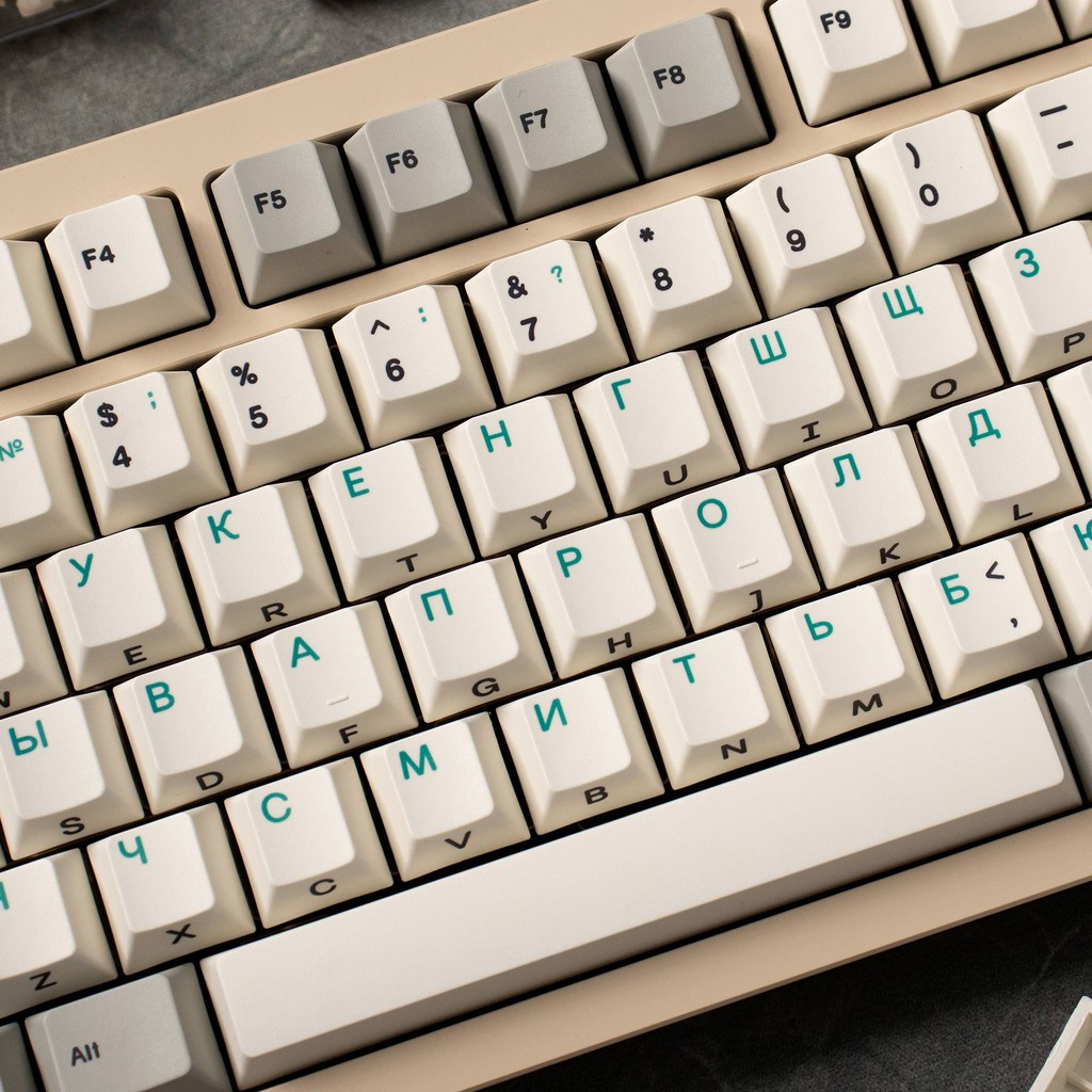 104 Key Dye-Subbed Keycap Set – Japanese/Korean/Russian – For Cherry MX Mechanical Keyboards