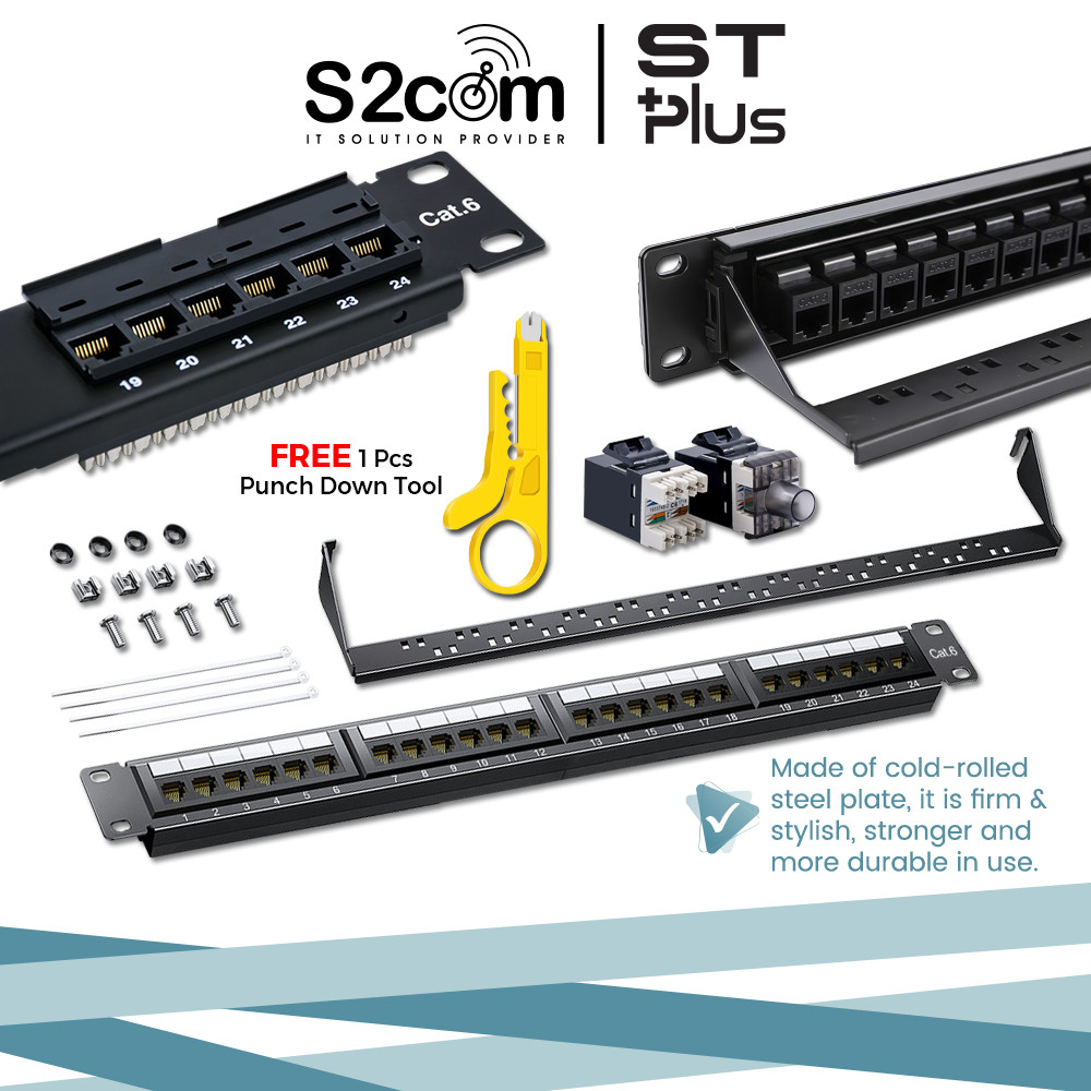 24/48 Ports Cat5E Cat6 Cat6A Cat7 RJ45 19" 1U Rackmount Full Loaded