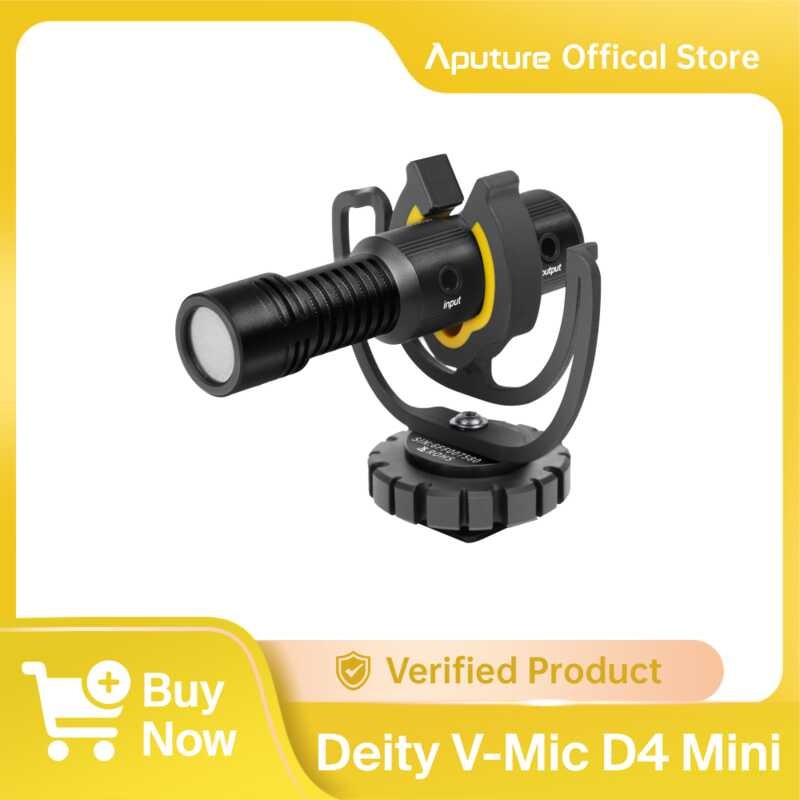 Microfono Deity V-Mic D4 DUO - Shotgun Doppia Capsula, Per Videocamere, Smartphone, Con Shockmount Rycote