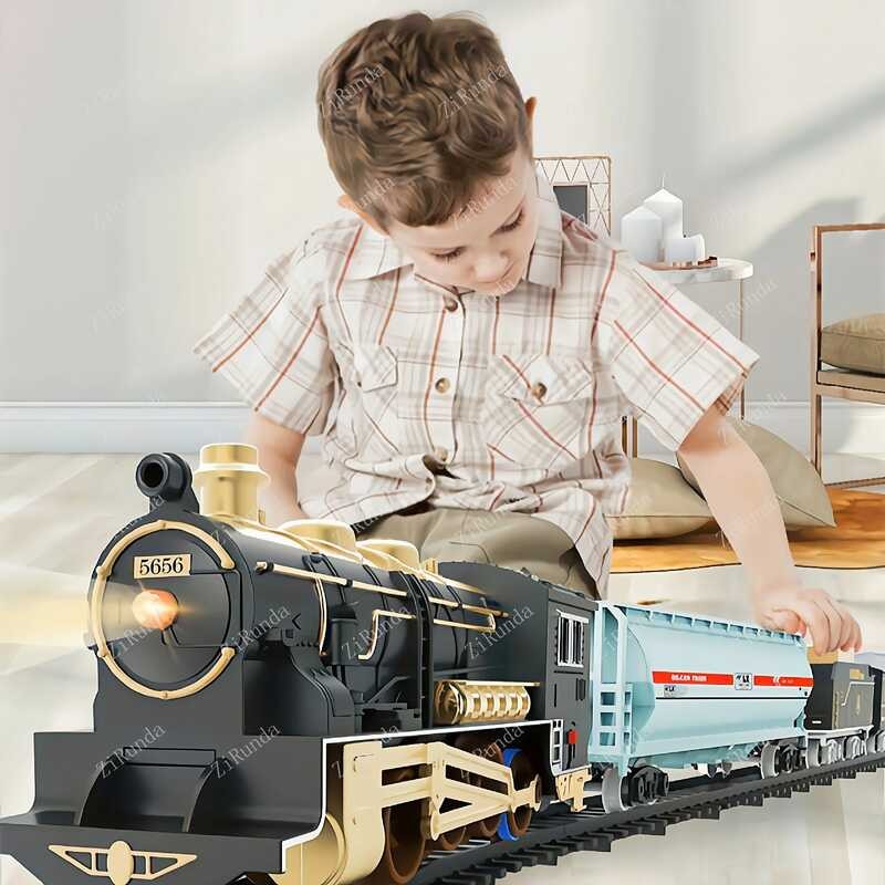 0 Classic Train Railway Set Children Electric High-Speed Rail Track ...