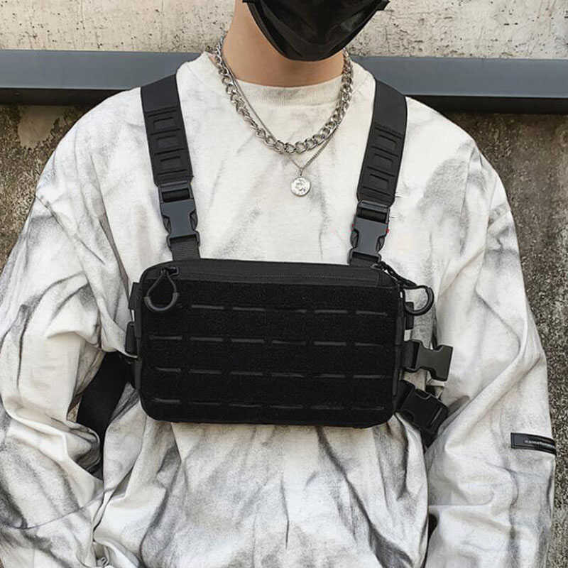 Tactical Streetwear Chest Rig Bag Unisex Vest Hip Hop Style Crossbody ...