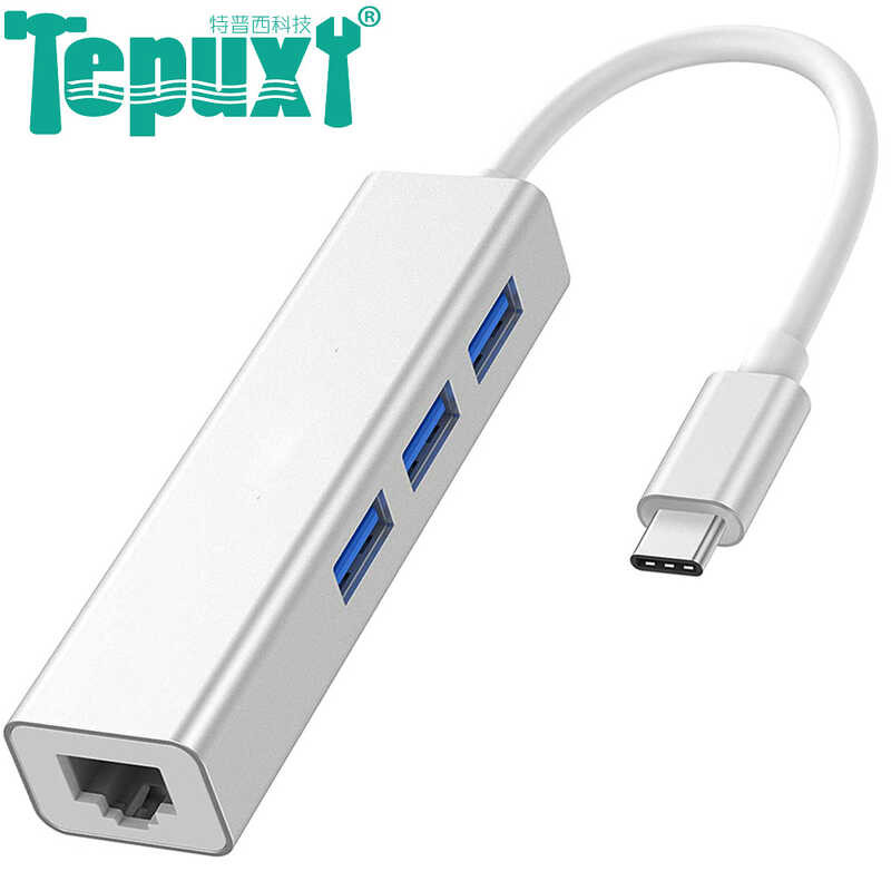 6F Type-C To Rj45 USB 3.0 HUB Hub 100M 100Mb With Network Card 4-In-1 ...