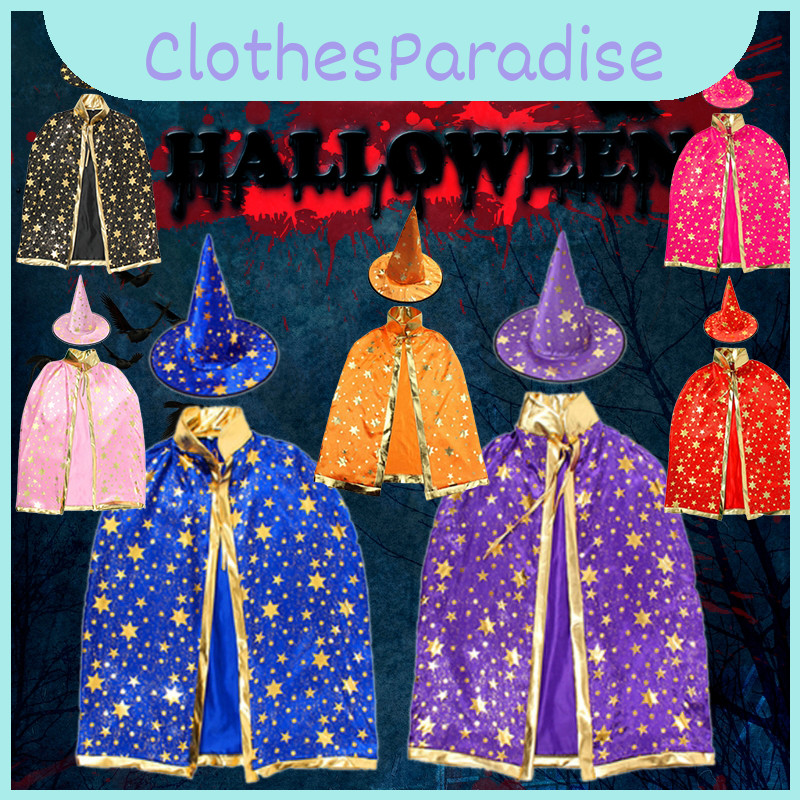 And Soft Elegant Children's Witch Cape With Hat Props For