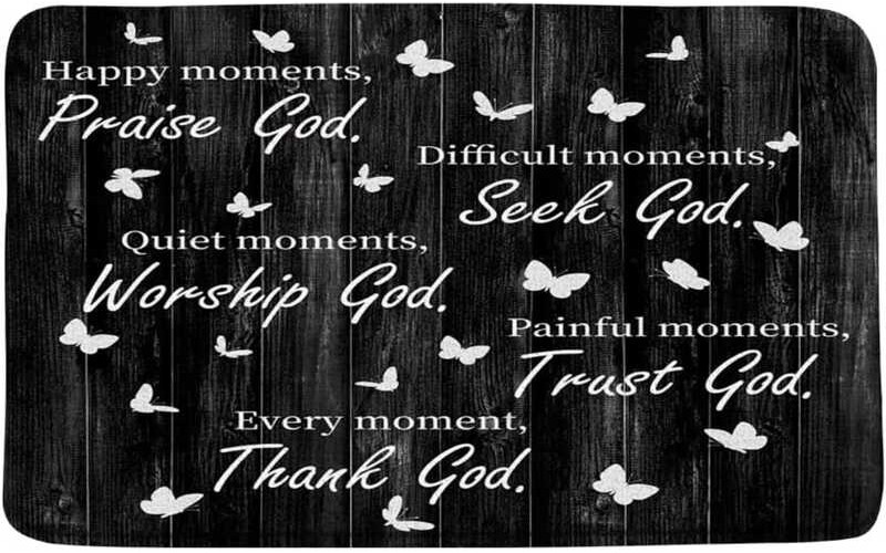 Inspirational Quote FGYK Butterfly Bath Mat Black Proverb Believe in