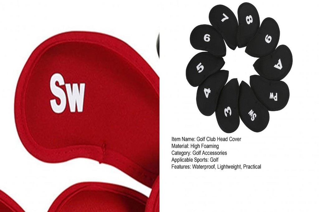 shchuani Golf Iron Head Covers Golf Club Accessories Set 10pcs