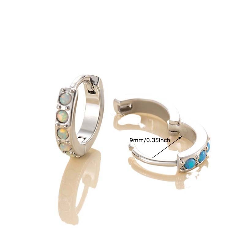 1 Piece Copper with Opal Cartilage Hoop Earring Helix Lobe Piercing Ear