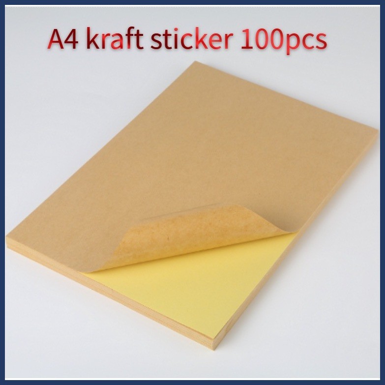 50/100 PCS Sticker Paper Glossy/Matte/Kraft PRINTABLE STICKER INKJET ...