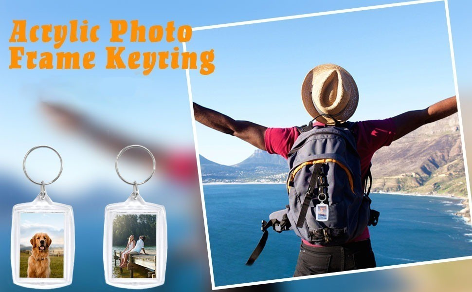 10/30/50Pcs Acrylic Photo Insert Keychain / Transparent Photo Frame Key ...