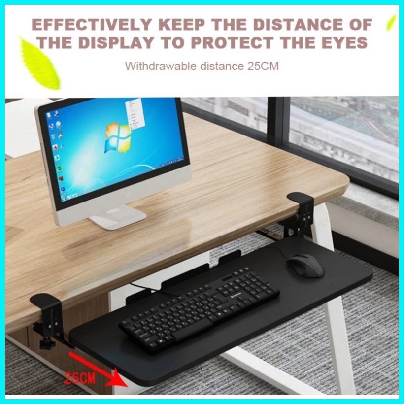 Punch--Free Sliding Rail Keyboard Rack/Desktop extension board/keyboard ...