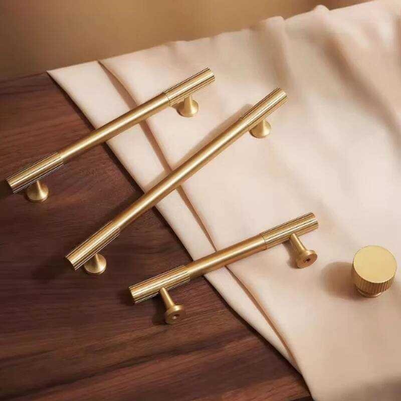 Xj Vertical Es Ear Kitchen Cabinet Gold Knobs Solid Brass Handle T Bars ...