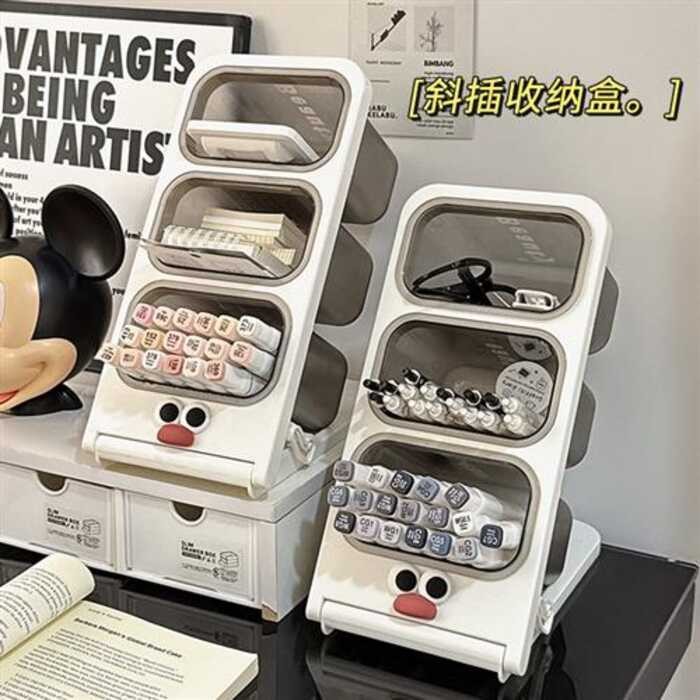 Holder Storage Box Student Desktop Slanted Insert Large Capacity ...