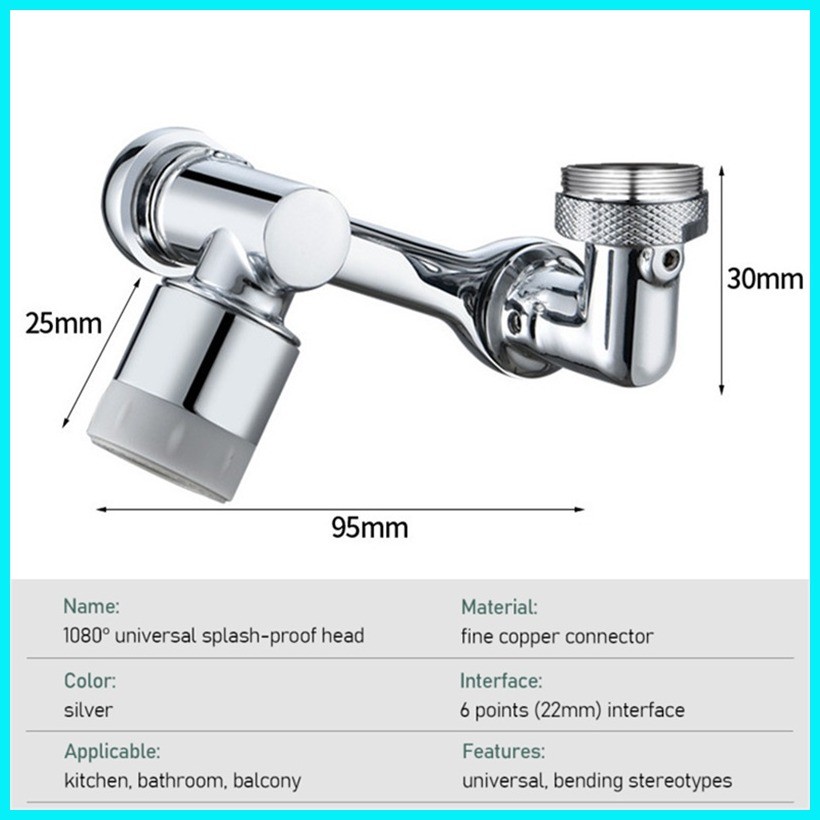 Universal rotation Faucet Aerator Extender Plastic Splash proof Filter ...