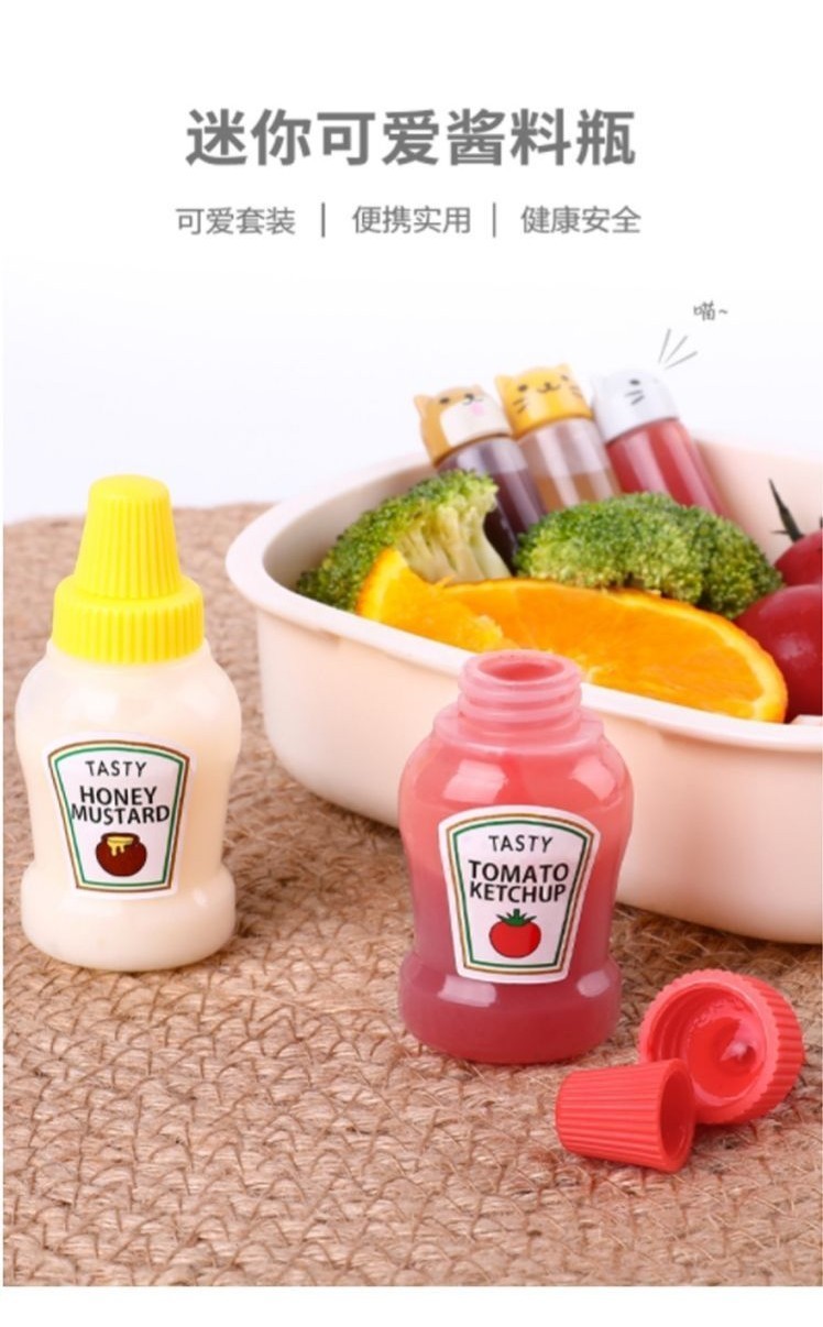Pretend Play/Square Mini Portable Sauce Bottle Bento Salad Dressing
