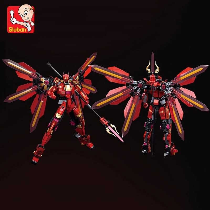 Galing Ang Na Red Halberd Warrior Building Blocks Laruan, Battle Robot ...