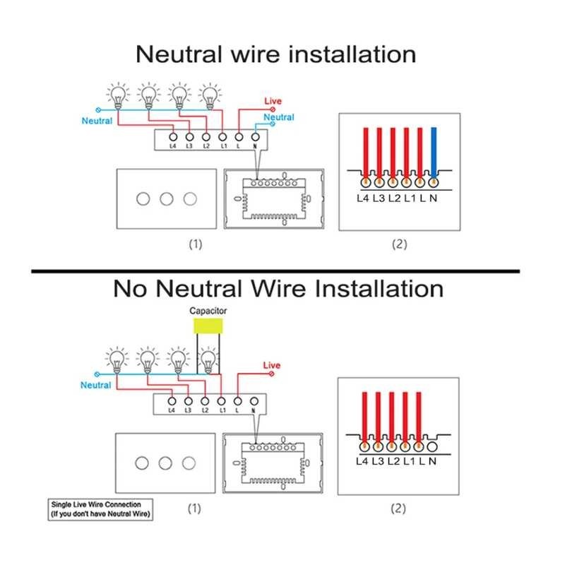 ☯ Melery Tuya Zigbee Smart Light Switch Neutral Wire Required/Not Wall