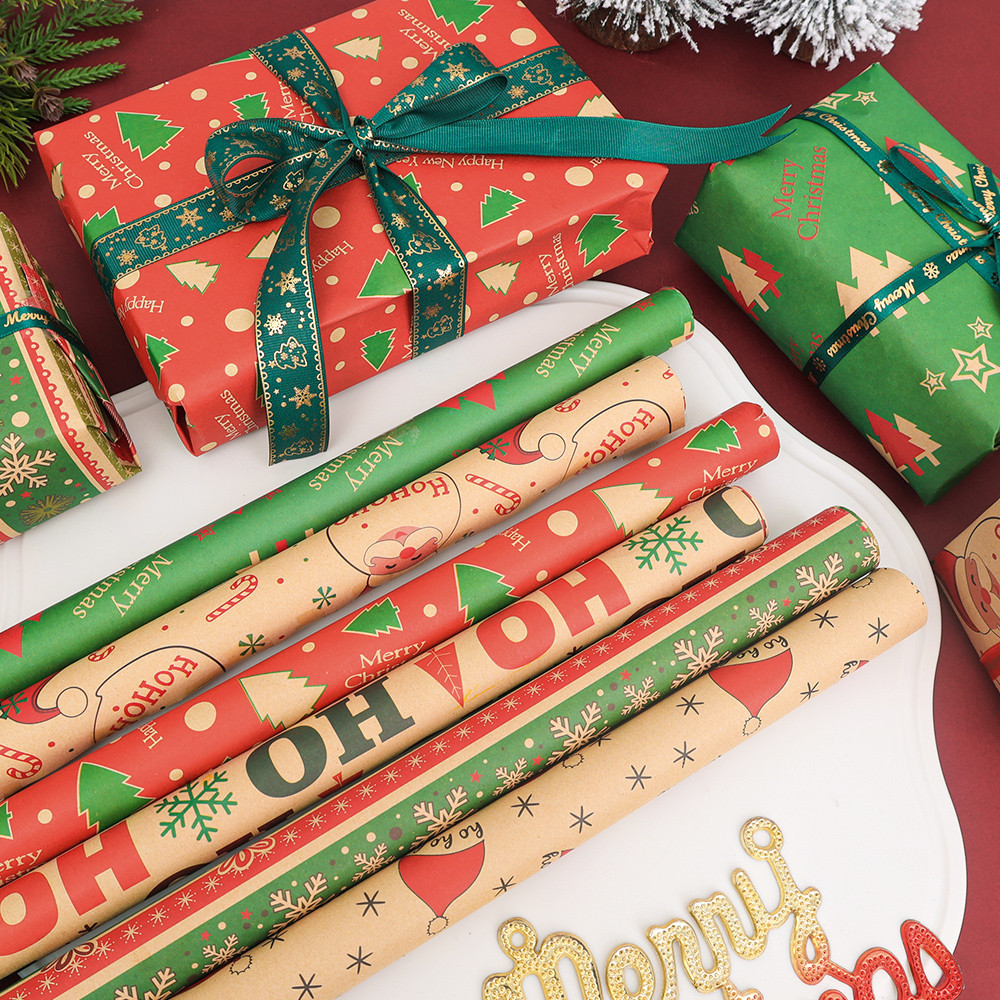 Christmas Wrapping Paper - Vintage Kraft Paper - Large Size, Self ...