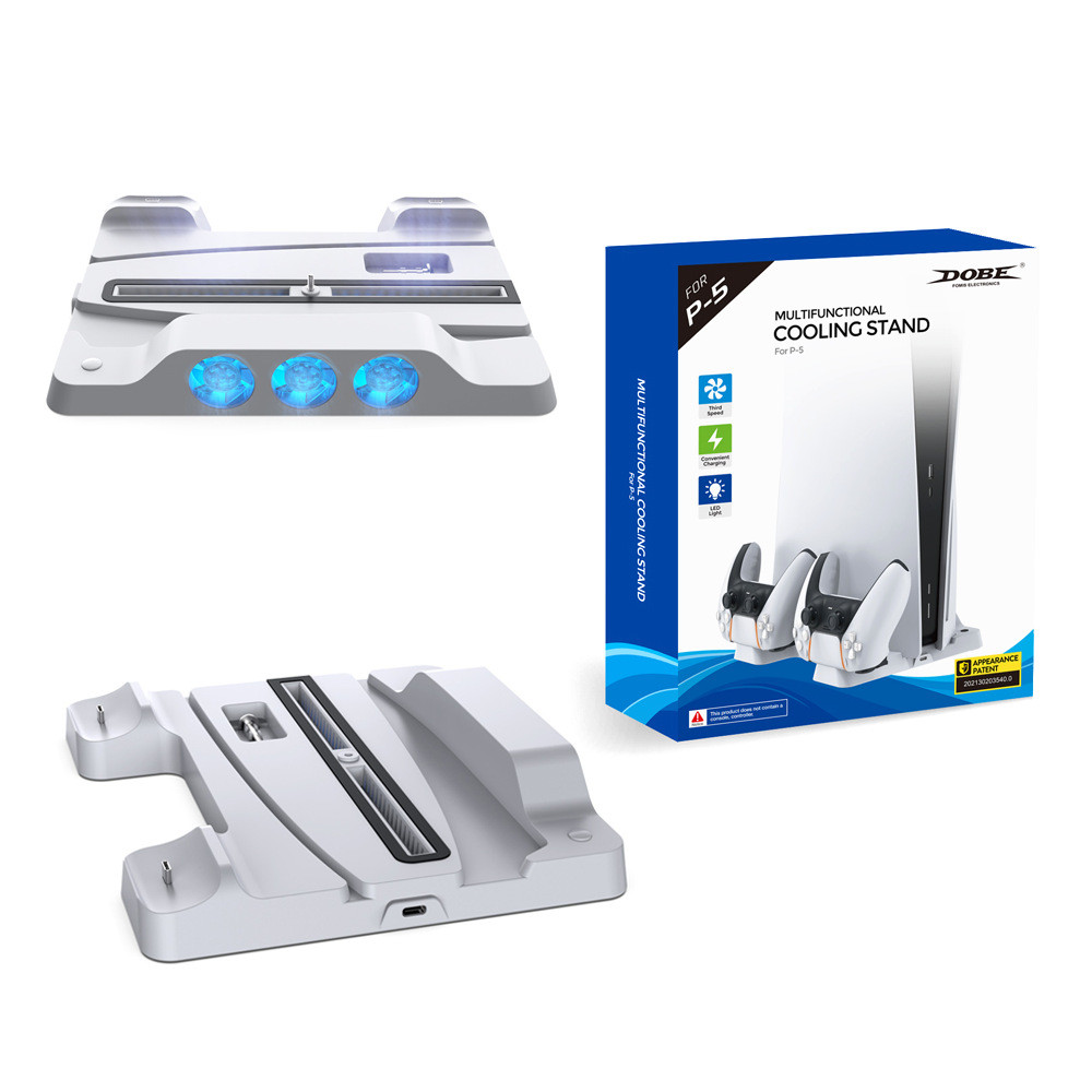 PS5 console multi-function cooling fan base with blue light PS5 game ...