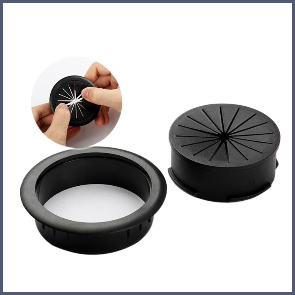 ∤ 10PCS 50mm 60mm Office Desk Cable Hole Cover Round Desktop Wire ...