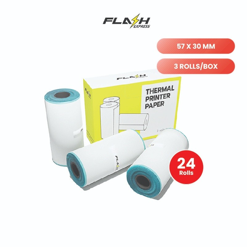 Flash Express 24 Rolls Sticker Thermal Printing Paper 57x30mm | Shopee ...